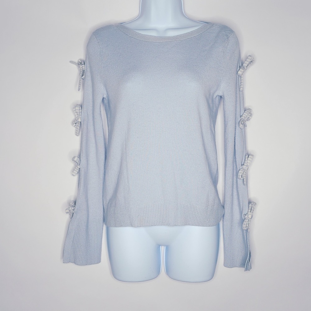 Club Monaco Boat Neck Cashmere Sweater Small Bows Sz. XS/S